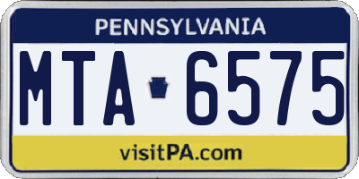 PA license plate MTA6575