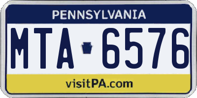 PA license plate MTA6576