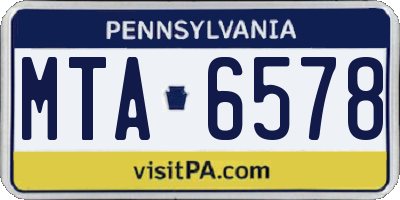 PA license plate MTA6578
