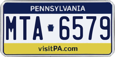 PA license plate MTA6579