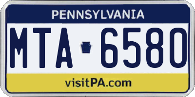 PA license plate MTA6580