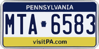 PA license plate MTA6583