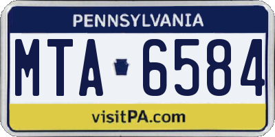 PA license plate MTA6584