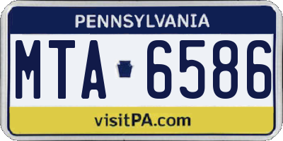 PA license plate MTA6586
