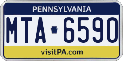 PA license plate MTA6590