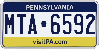 PA license plate MTA6592