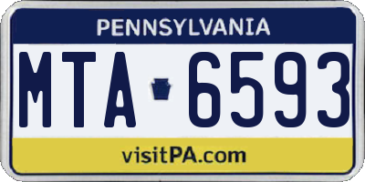 PA license plate MTA6593