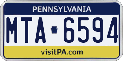 PA license plate MTA6594
