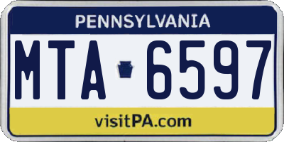 PA license plate MTA6597