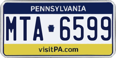 PA license plate MTA6599