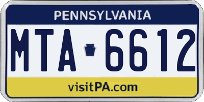 PA license plate MTA6612