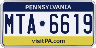 PA license plate MTA6619