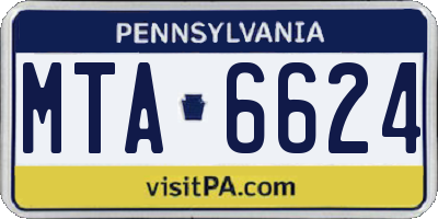 PA license plate MTA6624