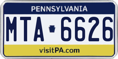 PA license plate MTA6626