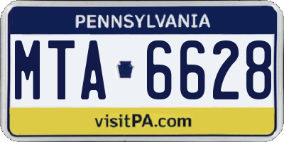PA license plate MTA6628