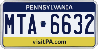 PA license plate MTA6632