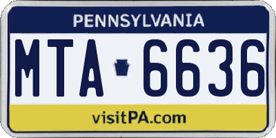 PA license plate MTA6636