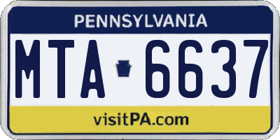 PA license plate MTA6637