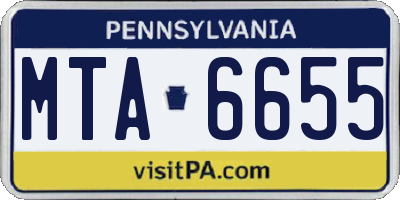 PA license plate MTA6655