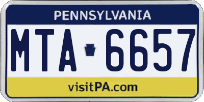 PA license plate MTA6657
