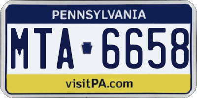 PA license plate MTA6658