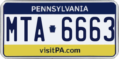 PA license plate MTA6663