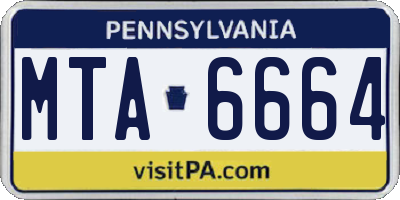 PA license plate MTA6664