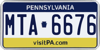 PA license plate MTA6676