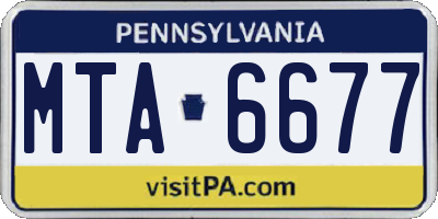 PA license plate MTA6677