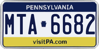 PA license plate MTA6682