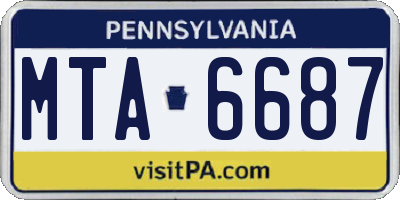 PA license plate MTA6687