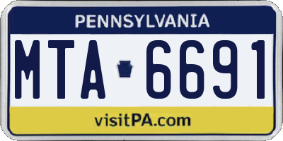 PA license plate MTA6691