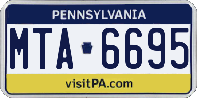PA license plate MTA6695