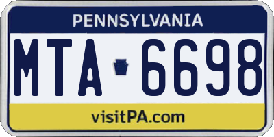 PA license plate MTA6698