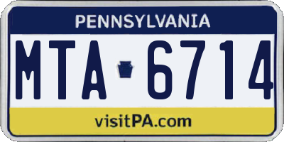 PA license plate MTA6714