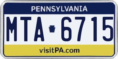 PA license plate MTA6715