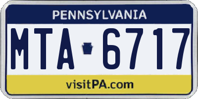 PA license plate MTA6717