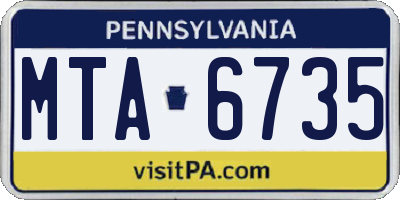 PA license plate MTA6735