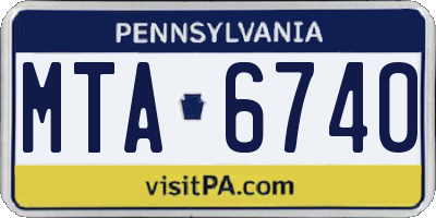 PA license plate MTA6740