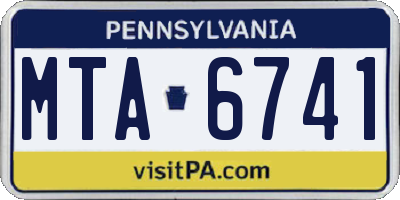 PA license plate MTA6741
