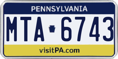 PA license plate MTA6743