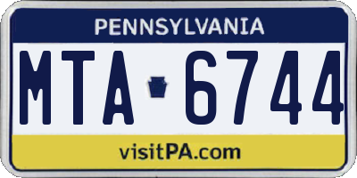 PA license plate MTA6744