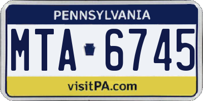 PA license plate MTA6745