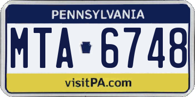 PA license plate MTA6748