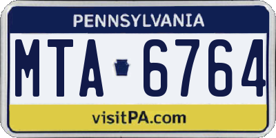 PA license plate MTA6764