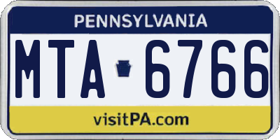 PA license plate MTA6766