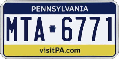 PA license plate MTA6771