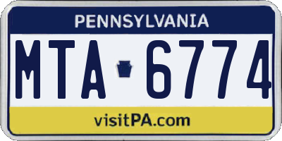 PA license plate MTA6774