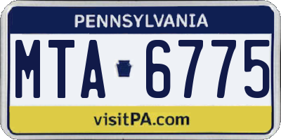PA license plate MTA6775