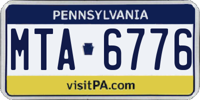PA license plate MTA6776